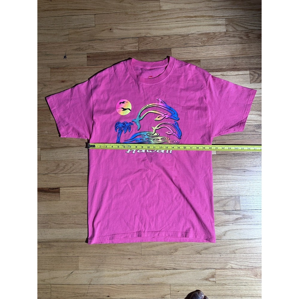 Hanes Tagless Pink Short Sleeve T-Shirt 100% Cotton Crewneck Size L
